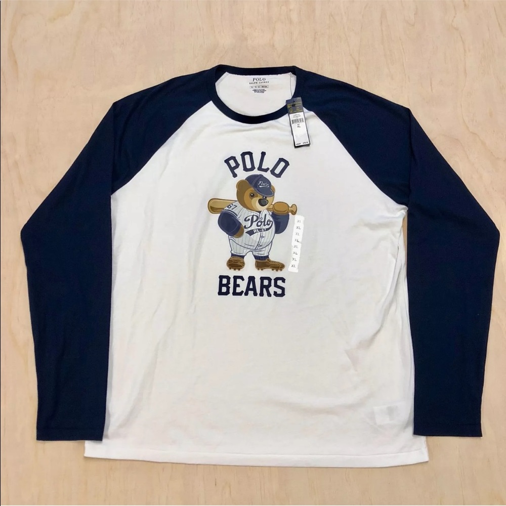 Men’s polo bears long sleeve tee shirt - Picture 2 of 6
